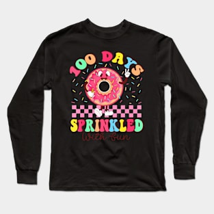 100 Days Sprinkled With Fun Donut 100Th Day School Teacher Long Sleeve T-Shirt